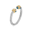 Renaissance Ring in Sterling Silver with 14K Yellow Gold, Hampton Blue Topaz and Diamonds, 2.3mm