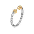 Renaissance Ring in Sterling Silver with 14K Yellow Gold, Gold Domes and Diamonds, 2.3mm