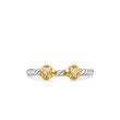 Renaissance Ring in Sterling Silver with 14K Yellow Gold Domes and Diamonds