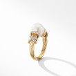 Helena Pearl Ring in 18K Yellow Gold with Pave Diamonds