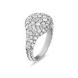 Chevron Pinky Ring in 18K White Gold with Pave Diamonds