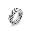 Chevron Band Ring in Sterling Silver, 9mm