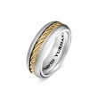 Cable Inset Band Ring in Sterling Silver with 18K Yellow Gold