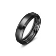 Beveled Band Ring in Black Titanium, 6mm