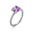 Chatelaine® Ring in Sterling Silver with Amethyst and Pave Diamonds