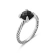 Chatelaine® Ring in Sterling Silver with Black Onyx and Pave Diamonds