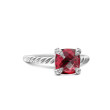 Chatelaine® Ring in Sterling Silver with Rhodolite Garnet and Pave Diamonds