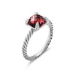 Chatelaine® Ring in Sterling Silver with Rhodolite Garnet and Pave Diamonds
