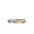 Petite Infinity Band Ring in Sterling Silver with 14K Yellow Gold, 4mm