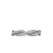 Petite Infinity Band Ring in Sterling Silver with Pave Diamonds