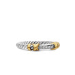 Petite Helena Wrap Band Ring in Sterling Silver with 18K Yellow Gold and Diamonds, 4mm