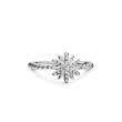 Petite Starburst Ring in Sterling Silver with Pave Diamonds