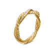 Petite Infinity Band Ring in 18K Yellow Gold with Diamonds, 4mm