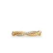 Petite Infinity Band Ring in 18K Yellow Gold with Pave Diamonds