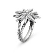 Starburst Ring in Sterling Silver with Pave Diamonds