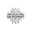 Starburst Ring in Sterling Silver with Pave Diamonds