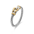 Petite Buckle Ring in Sterling Silver with 18K Yellow Gold, 2mm