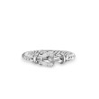 Petite Buckle Ring in Sterling Silver and Diamonds, 2mm