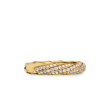 Cable Edge™ Band Ring in Recycled 18K Yellow Gold with Pave Diamonds