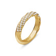 Cable Edge™ Band Ring in Recycled 18K Yellow Gold with Pave Diamonds