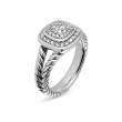 Petite Albion® Ring in Sterling Silver with Pavé Diamonds, 7mm