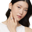 Petite Albion® Ring in Sterling Silver with Pavé Diamonds, 7mm