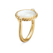 DY Elements® Swivel Ring in 18K Yellow Gold with Black Onyx Reversible to Mother of Pearl and Diamonds, 15mm