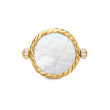 DY Elements® Swivel Ring in 18K Yellow Gold with Black Onyx Reversible to Mother of Pearl and Pave Diamonds
