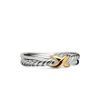 Petite X Ring in Sterling Silver with 18K Yellow Gold, 4mm