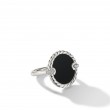 DY Elements® Ring in Sterling Silver with Black Onyx and Diamonds, 21mm