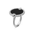 DY Elements® Ring in Sterling Silver with Black Onyx and Diamonds, 21mm