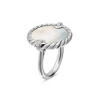 DY Elements® Ring in Sterling Silver with Mother of Pearl and Pave Diamonds