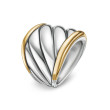Sculpted Cable Saddle Ring in Sterling Silver with 18K Yellow Gold