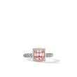 Petite Chatelaine® Ring in Sterling Silver with Morganite, 18K Rose Gold and Pave Diamonds