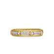 Modern Renaissance Band Ring in 18K Yellow Gold with Full Pave Diamonds