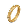 Modern Renaissance Band Ring in 18K Yellow Gold with Diamonds, 4mm