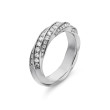 Cable Edge™ Band Ring in Recycled Sterling Silver with Pave Diamonds