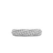 Cable Edge™ Band Ring in Recycled Sterling Silver with Pave Diamonds