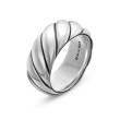 Sculpted Cable Band Ring in Sterling Silver, 9mm