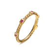 Cable Collectibles® Stack Ring in 18K Yellow Gold with Rubies, 2mm