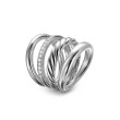 DY Mercer® Four Row Ring in Sterling Silver with Diamonds, 13.8mm
