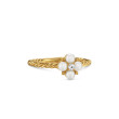 Petite Modern Renaissance Ring in 18K Yellow Gold with Pearls and Diamonds, 1.7mm