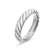 Sculpted Cable Band Ring in 18K White Gold, 4.6mm