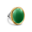 Albion® Oval Ring in Sterling Silver with 18K Yellow Gold and Green Onyx, 21mm