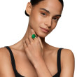 Albion® Oval Ring in Sterling Silver with 18K Yellow Gold and Green Onyx, 21mm