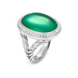 Albion® Oval Ring in Sterling Silver with Lagoon Orchid and Diamonds, 21mm