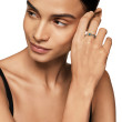 Petite Cable Ring in Sterling Silver with 14K Yellow Gold and Blue Topaz, 2.8mm