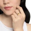 Petite Cable Ring in Sterling Silver with 14K Yellow Gold and Citrine, 2.8mm