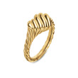 Sculpted Cable Heart Pinky Ring in 18K Yellow Gold, 9mm