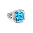 Albion® Ring in Sterling Silver with Blue Topaz and Diamonds, 11mm